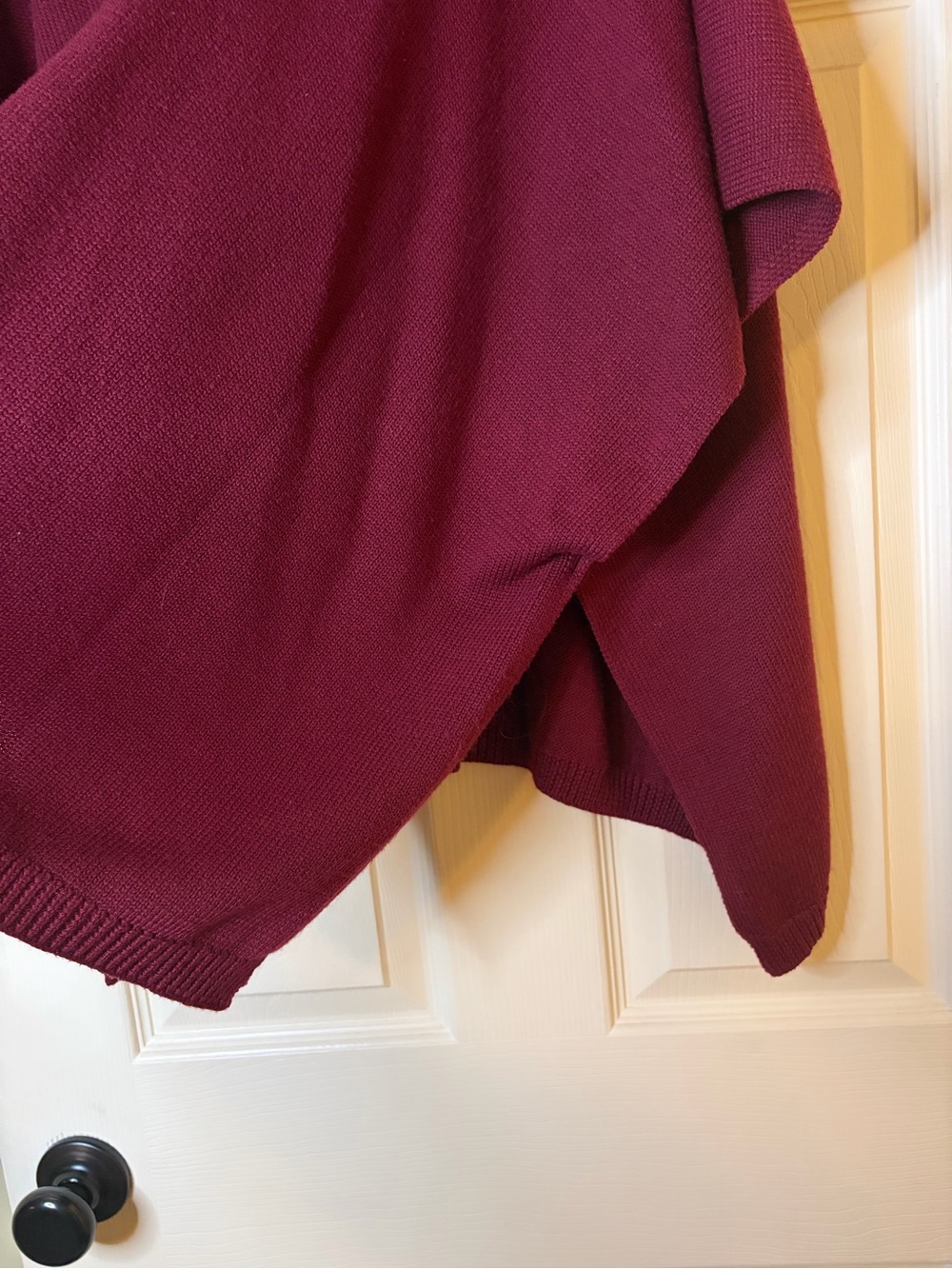 Ann Taylor Open-Front Draped Cardigan - Burgundy - Picture 3 of 4